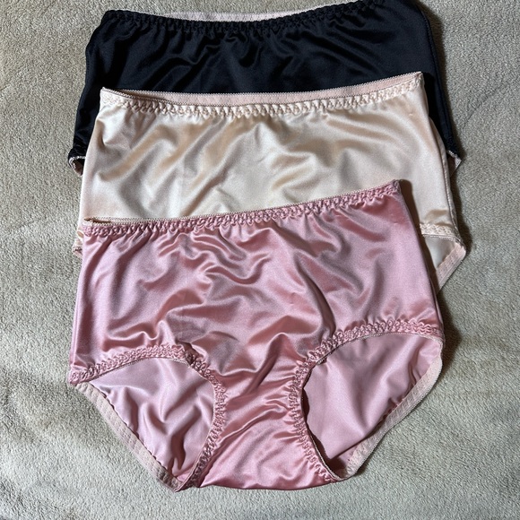 Champagne coloured High waist slippery stretchy Satin Panties. - Picture 5 of 11